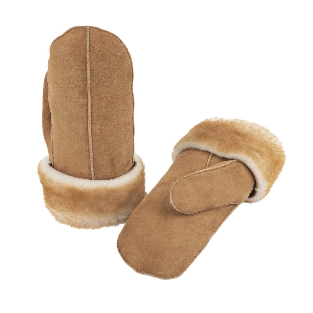 9118 Womens Leather Mittens (tan